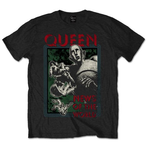 Tričko Queen - News of the World, Unisex,Čierna,XXL