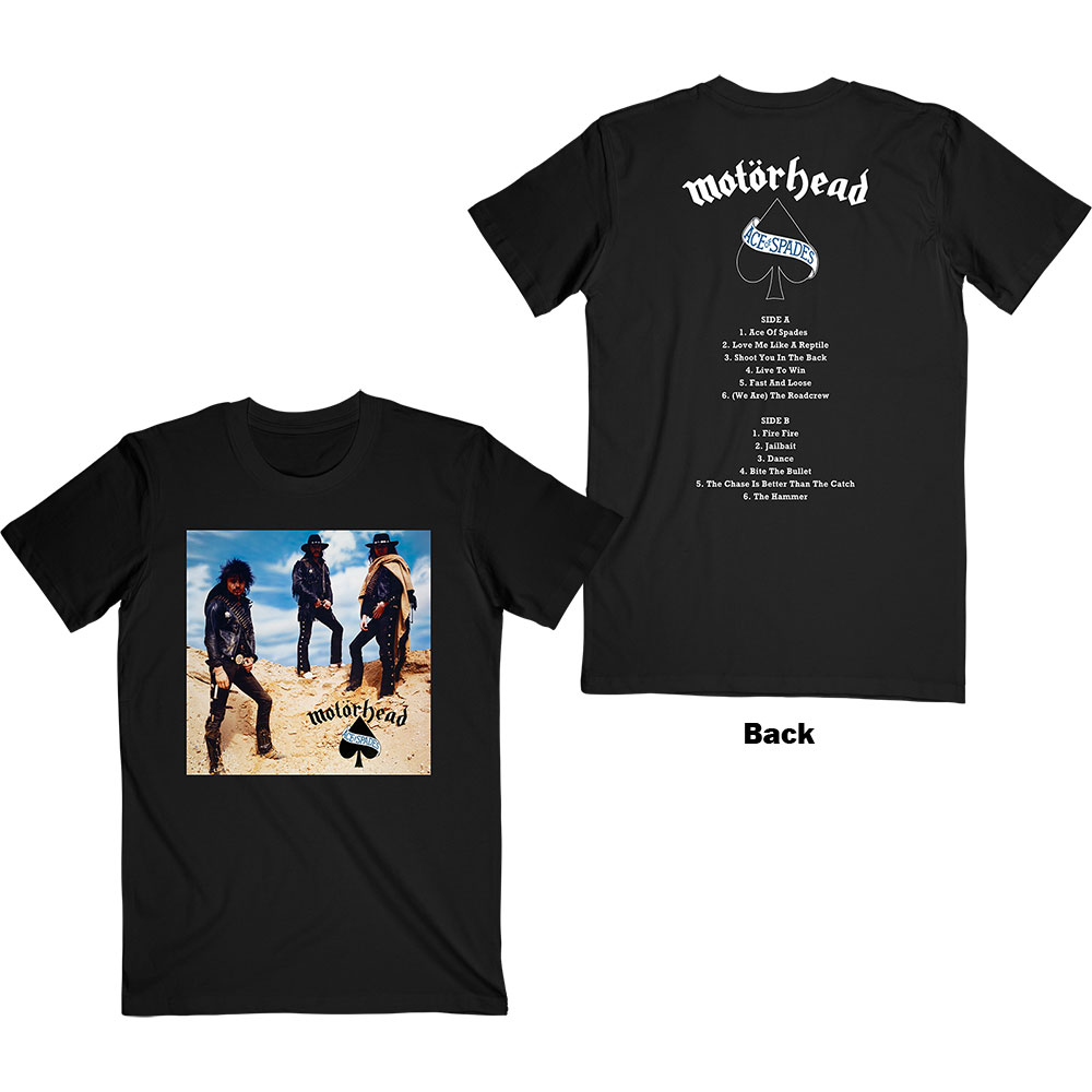 Tričko Motörhead - Ace of Spades Track list, Unisex,Čierna,XXL