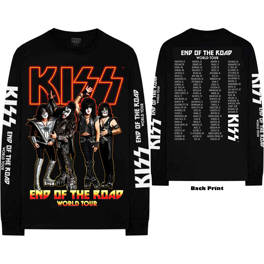 Tričko s dlhým rukávom Kiss - End Of The Road Tour, Unisex,Čierna,XXL