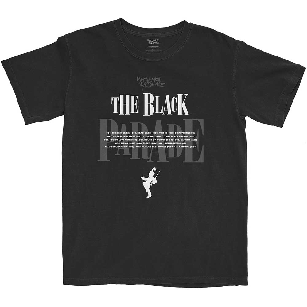 Tričko My Chemical Romance - Track Listing, Unisex,Čierna,XL