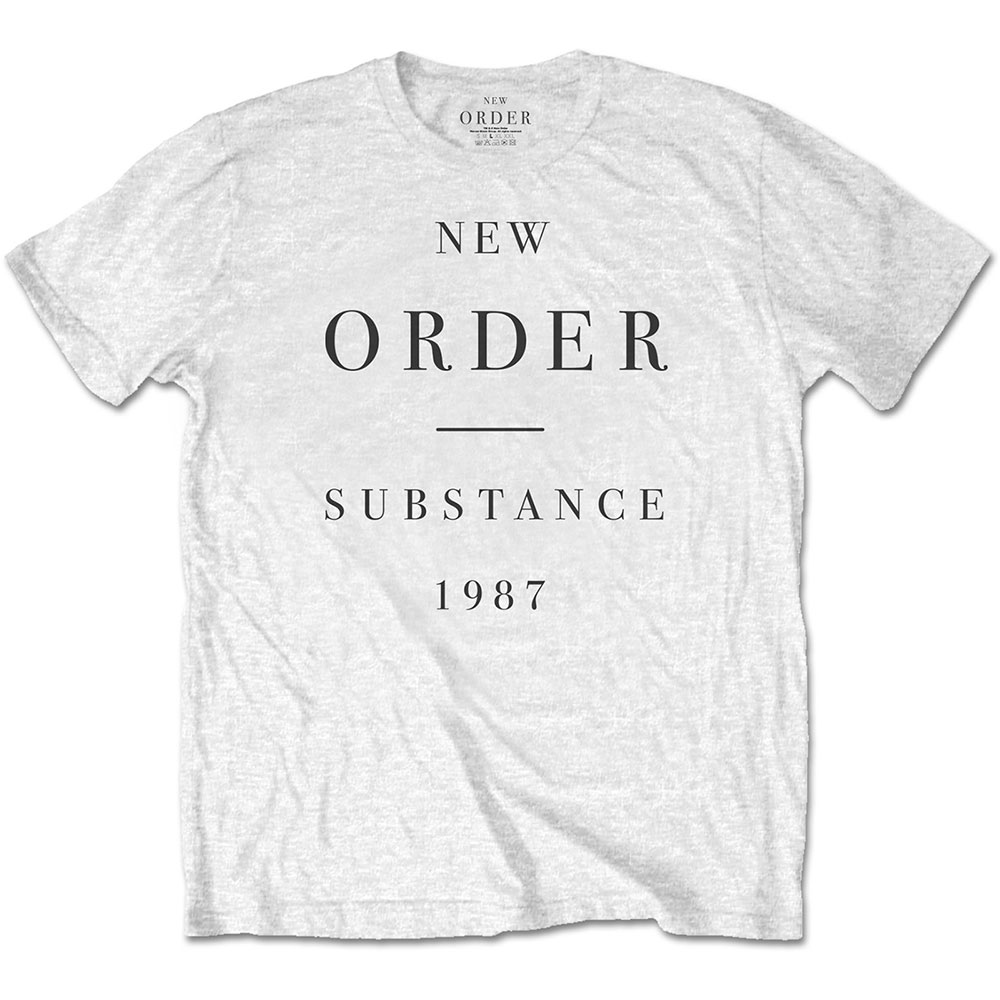 Tričko New Order - Substance, Unisex,Biela,XXL