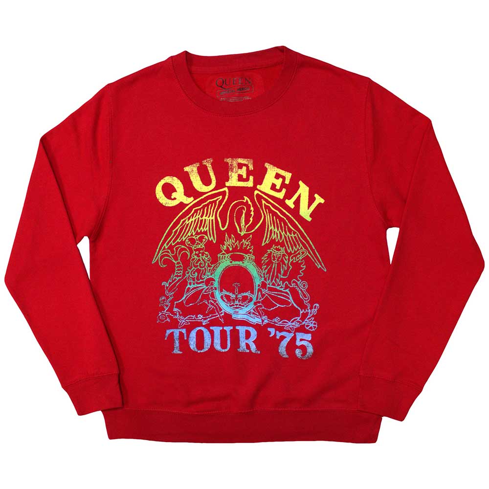 Crewneck Queen - Tour '75 Crest, Unisex,Červená,XXL