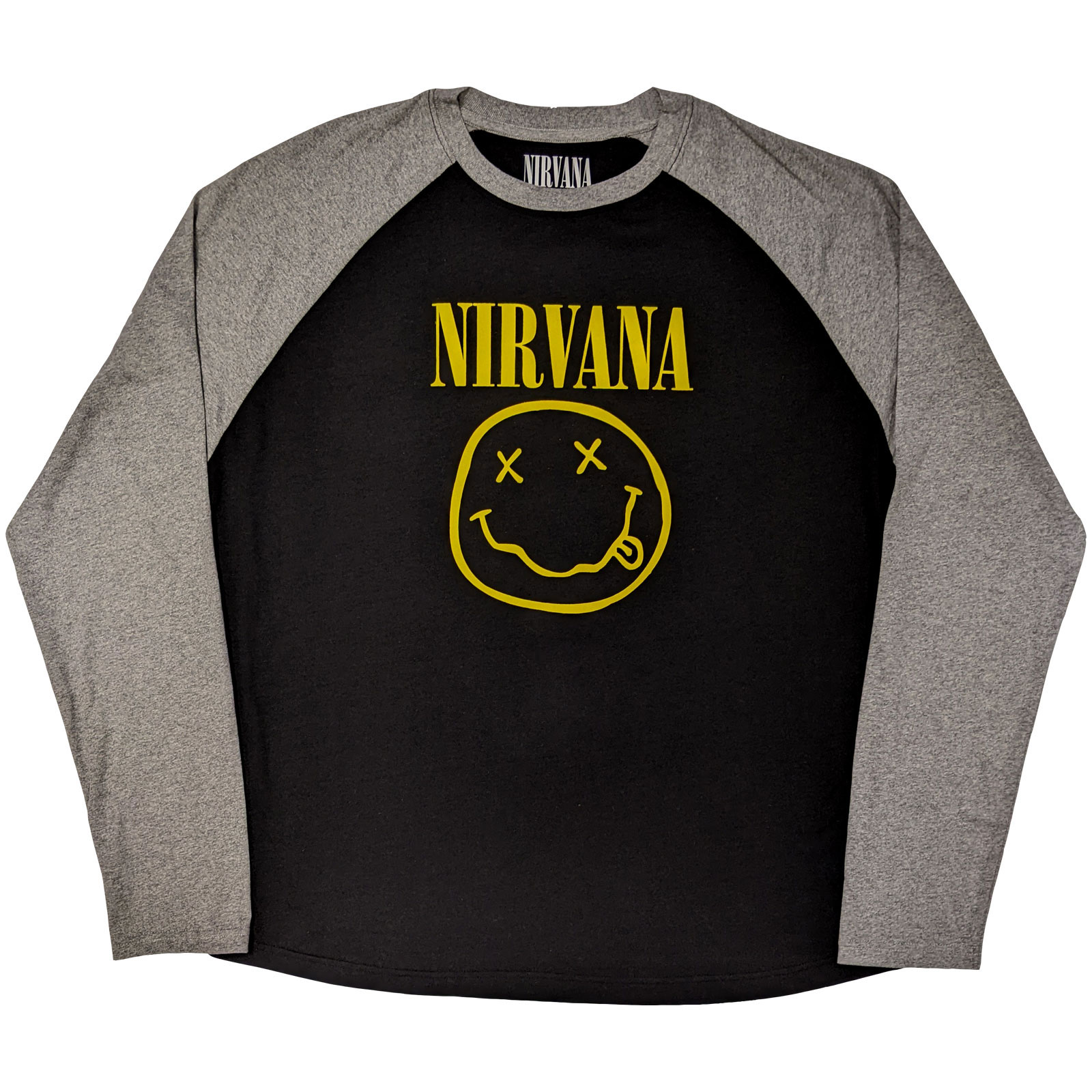 Tričko Nirvana - Yellow Happy Face, Unisex,Šedá,XXL
