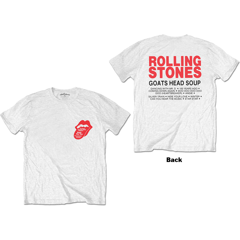 Tričko The Rolling Stones - Goat Head Soup Tracklist, Unisex,Biela,XXL