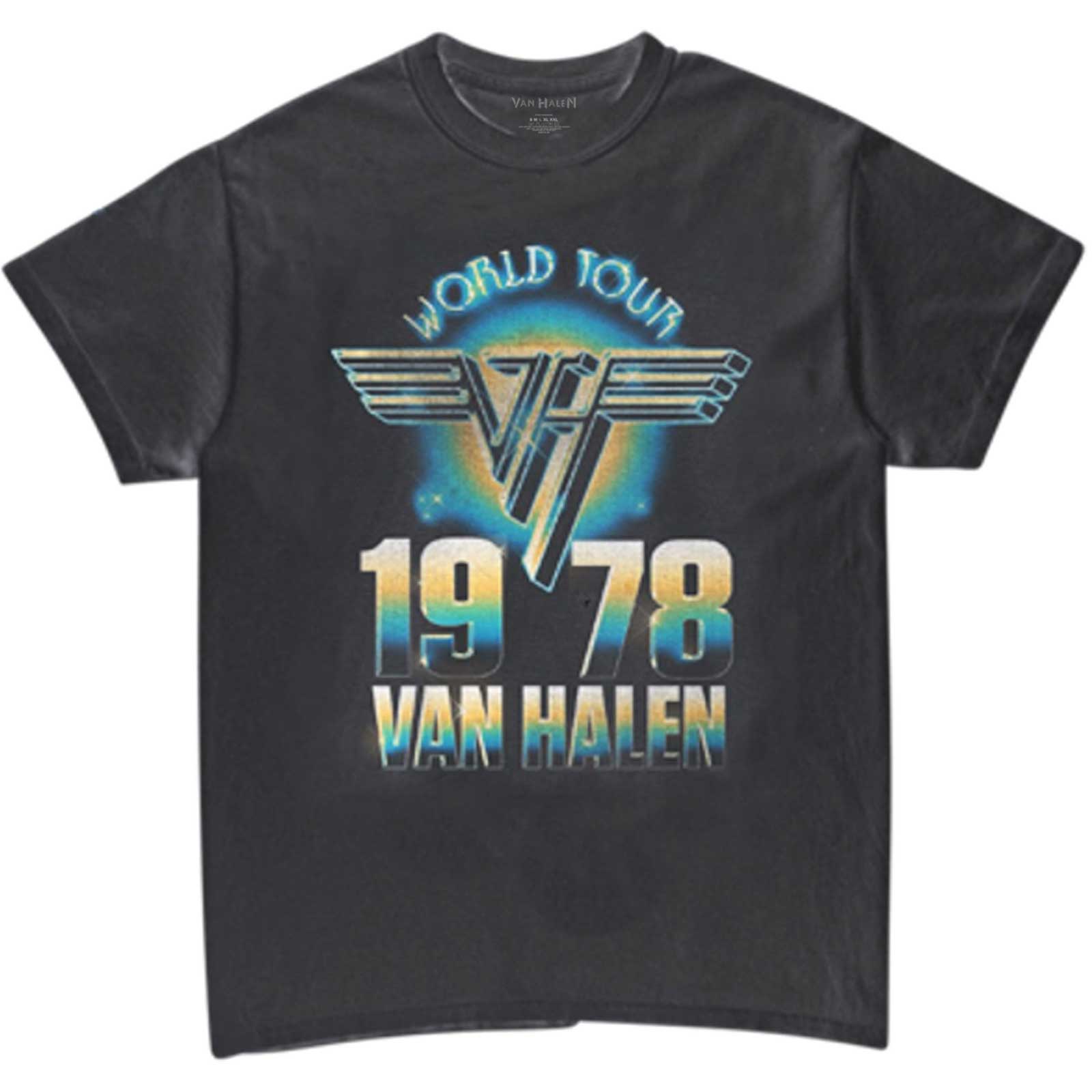 Tričko Van Halen - World Tour '78, Unisex,Čierna,M