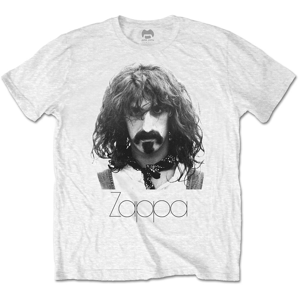 Tričko Frank Zappa - Thin Logo Portrait, Unisex,Biela,S