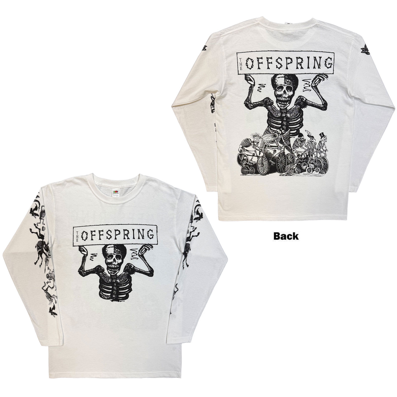 Tričko s dlhým rukávom The Offspring - Skeletons, Unisex,Biela,S