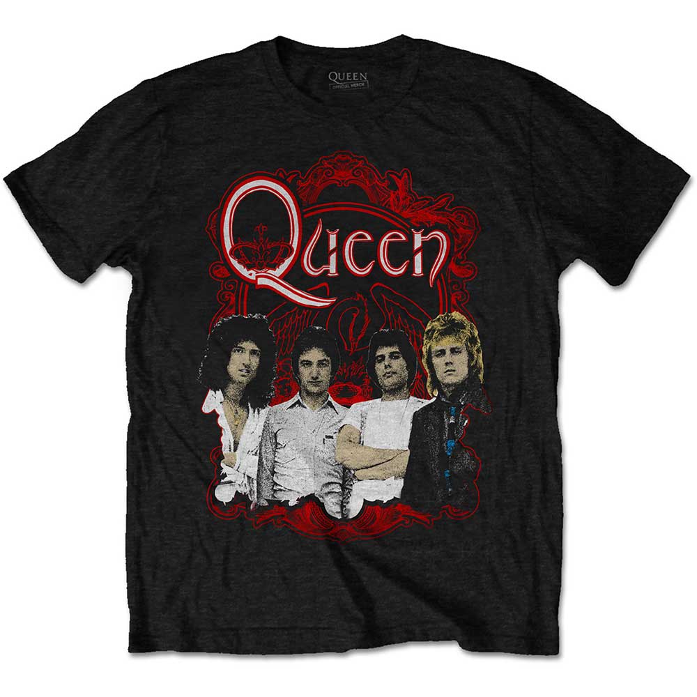 Tričko Queen - Ornate Crest Photo, Unisex,Čierna,M