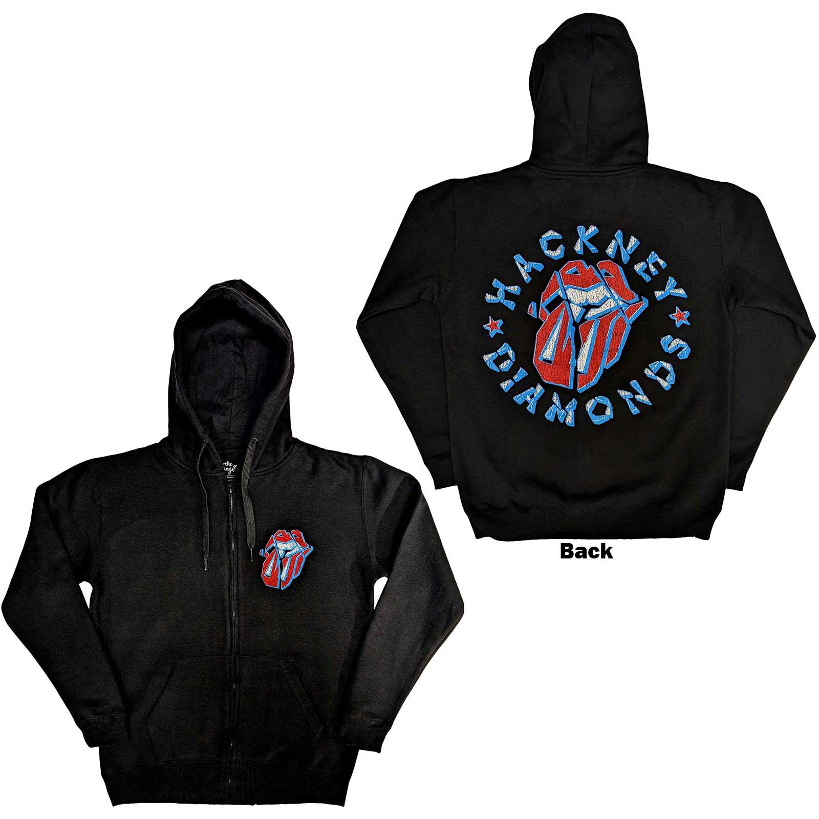 Mikina na zips The Rolling Stones - Hackney Diamonds Stars, Unisex,Čierna,XXL