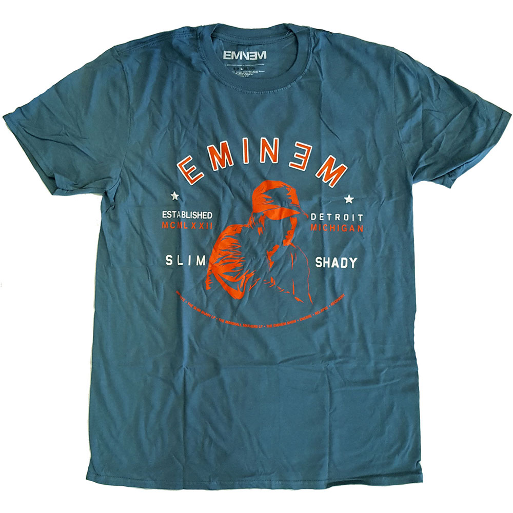 Tričko Eminem - Detroit Portrait, Unisex,Modrá,XXL