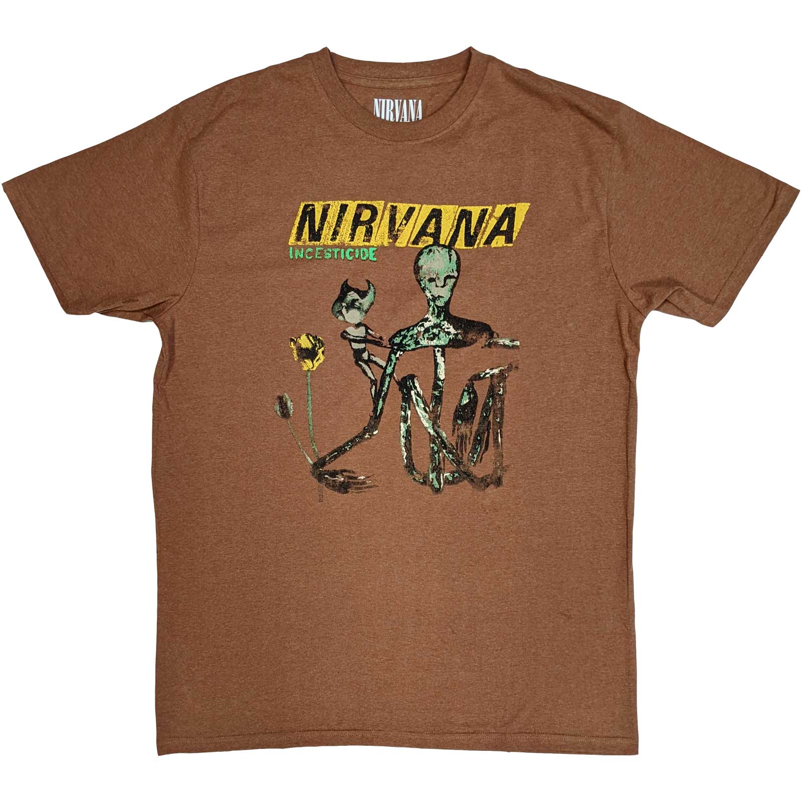 Tričko Nirvana - Incesticide, Unisex,Hnedá,XXL