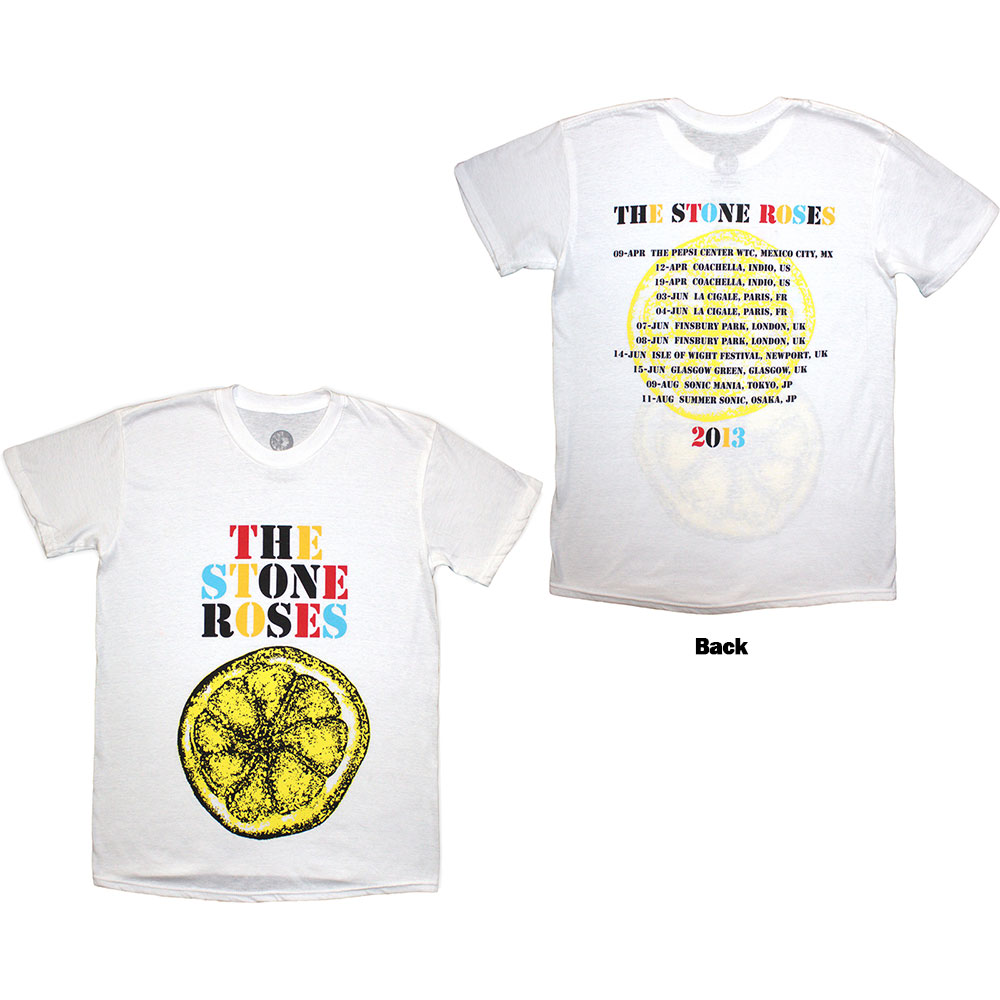 Tričko The Stone Roses - Tour 2013, Unisex,Biela,XXL