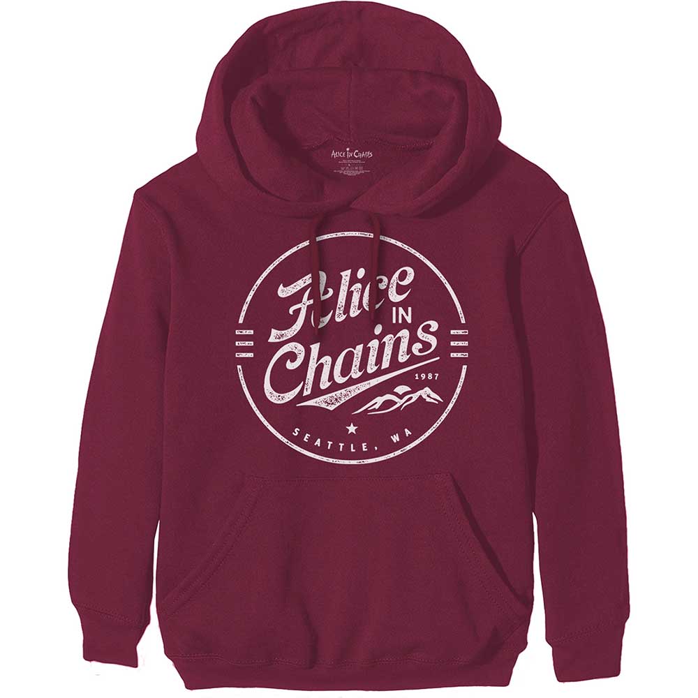 Mikina Alice In Chains - Circle Emblem, Unisex,Červená,M