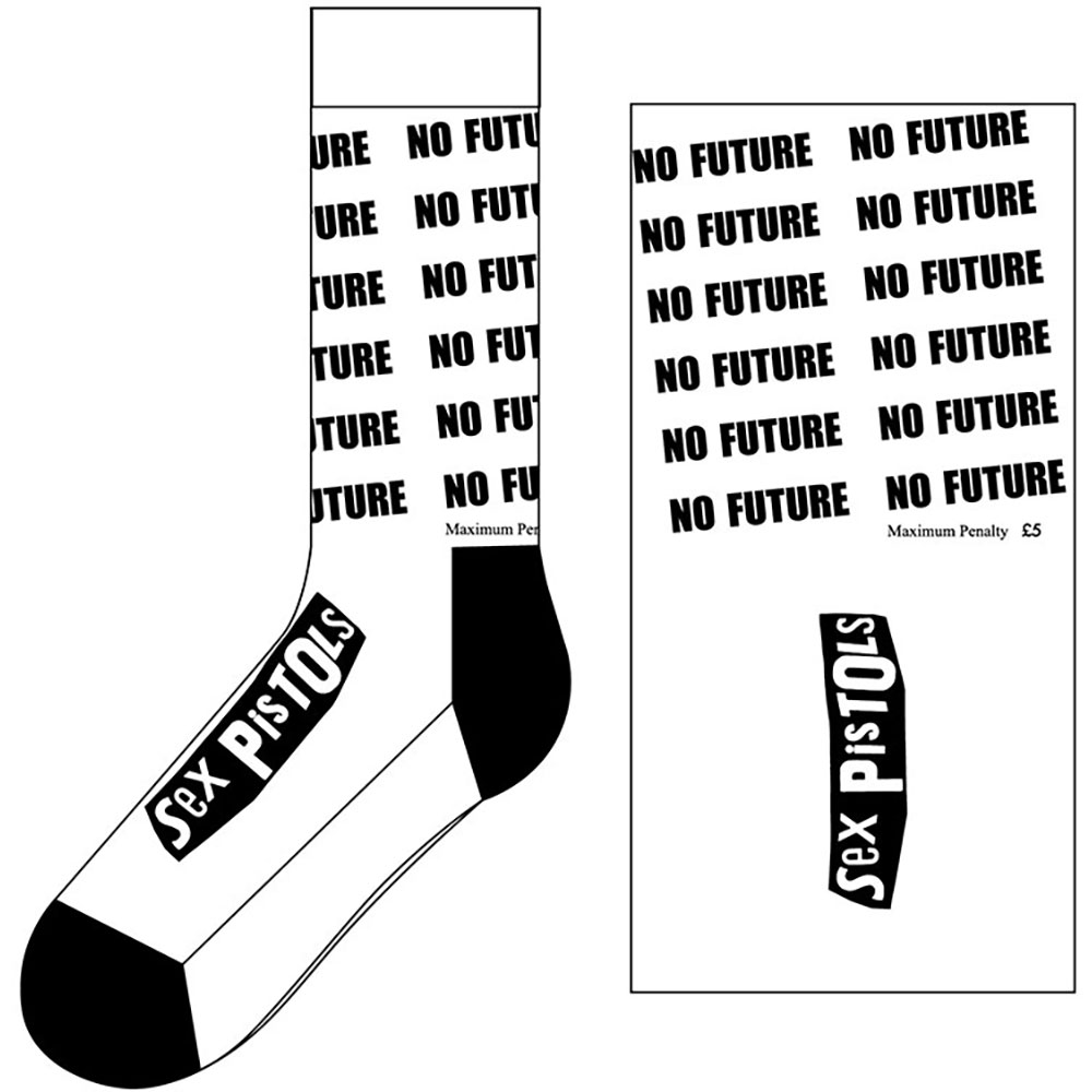 Ponožky Sex Pistols - No Future, Unisex,Biela,UK 7 - 11