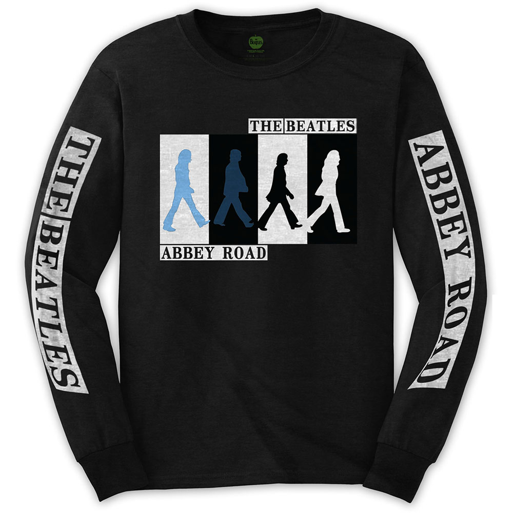 Tričko s dlhým rukávom The Beatles - Abbey Road Colours Crossing, Unisex,Čierna,XXL