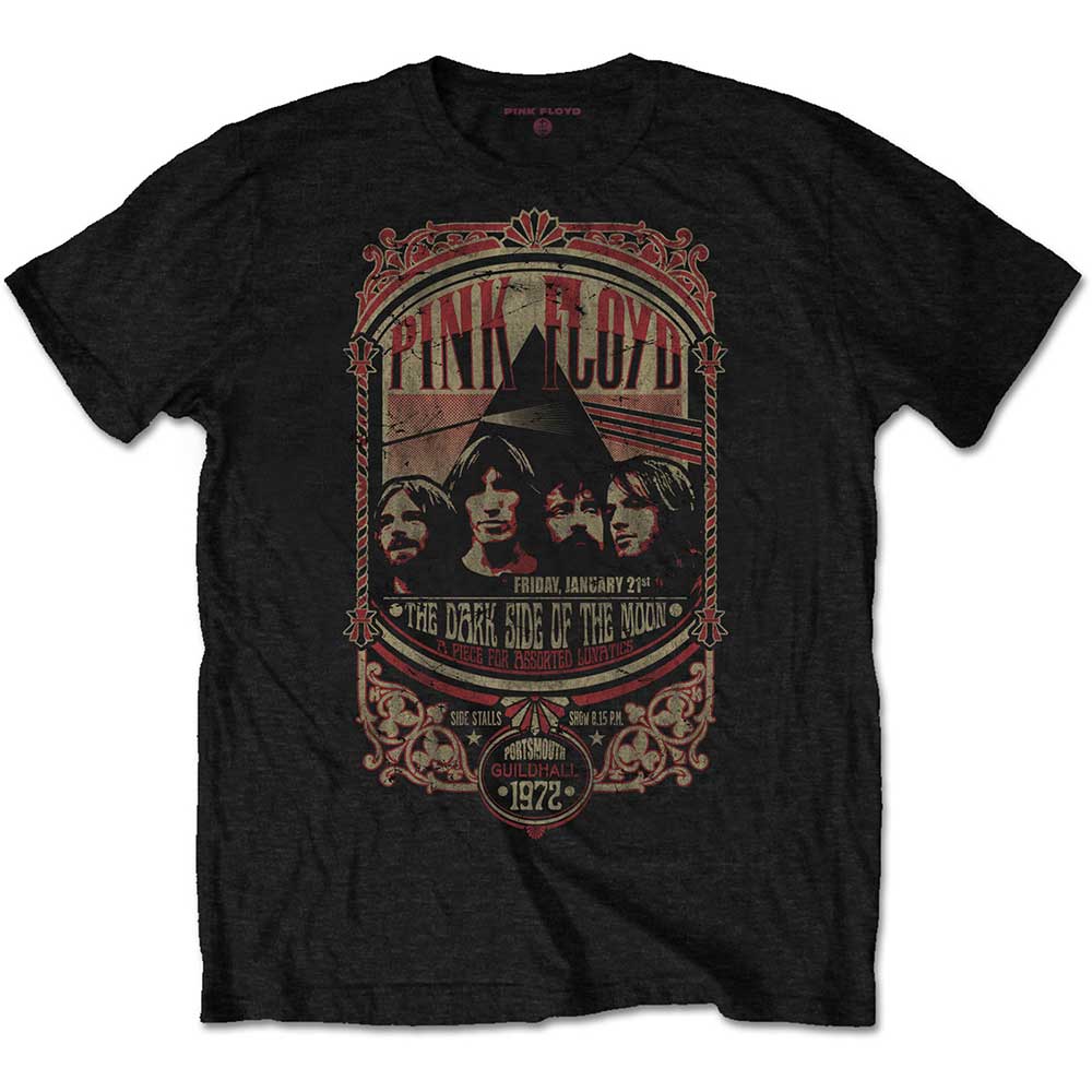 Tričko Pink Floyd - Portsmouth 1972, Unisex,Čierna,XXL