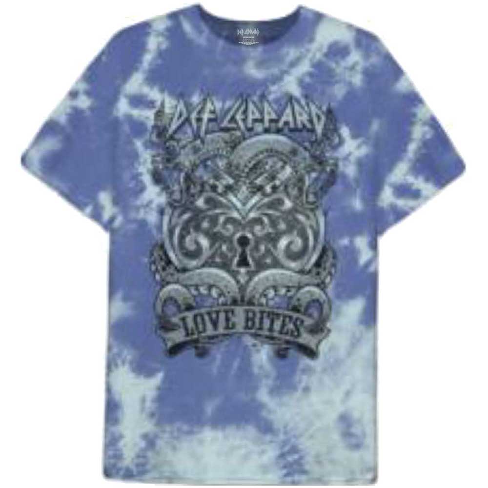 Tričko Def Leppard - Love Bites, Unisex,Modrá,XXL