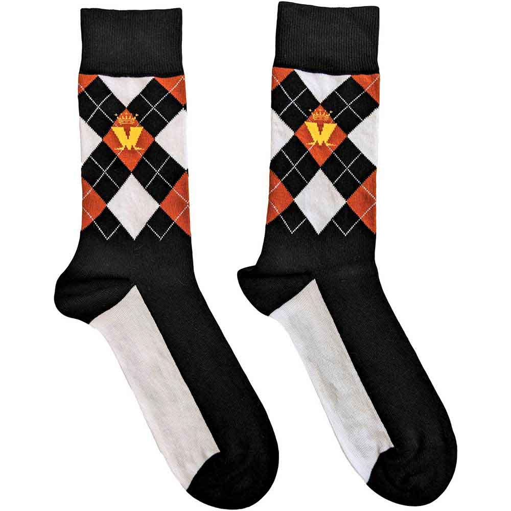 Ponožky MADNESS - Crown & M Brown Diamond, Unisex,Čierna,UK 7 - 11