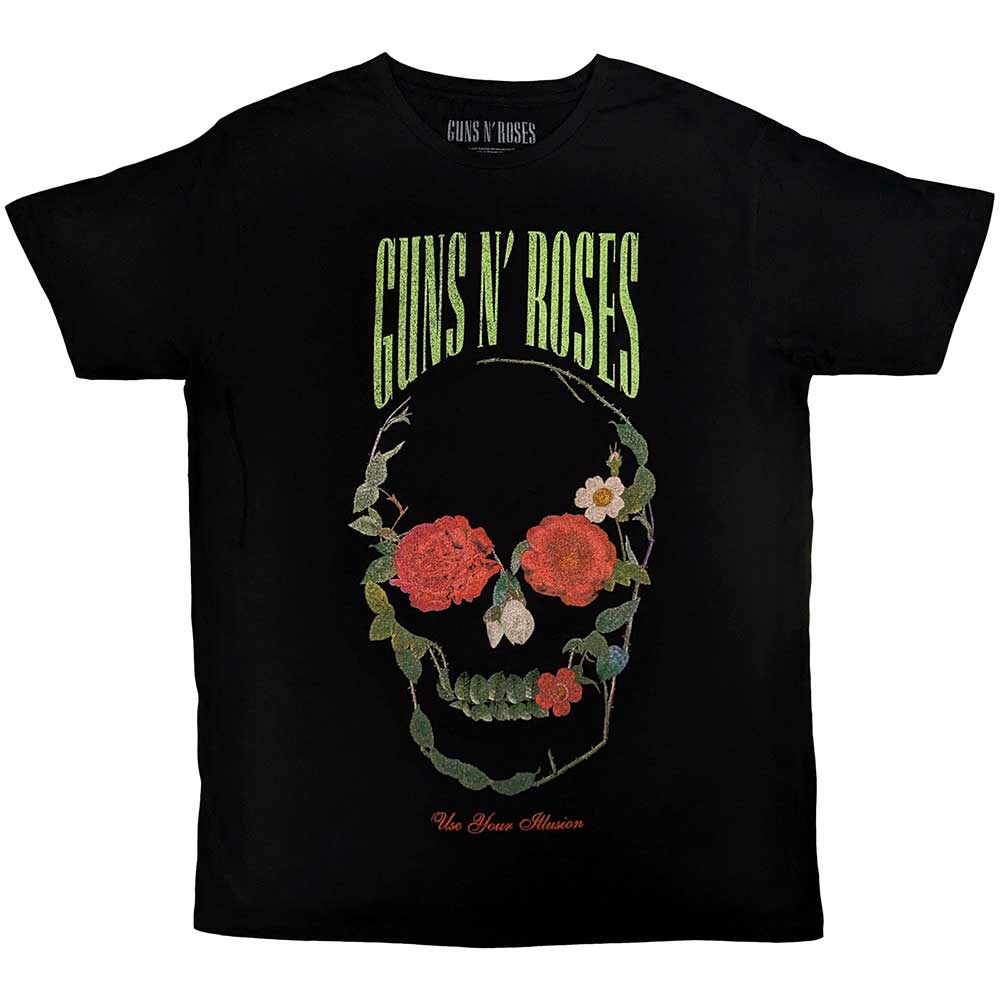 Tričko Guns N’ Roses - Rose Skull, Unisex,Čierna,XXL