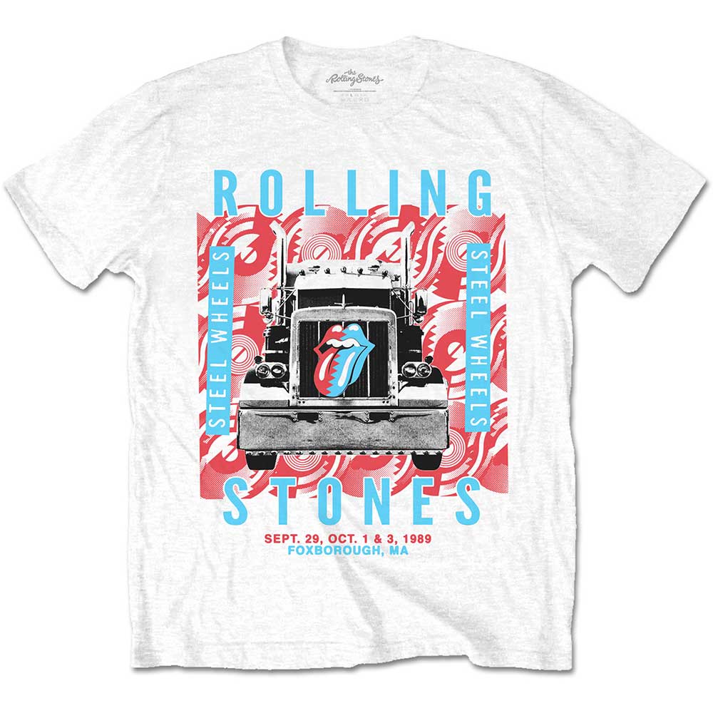 Tričko The Rolling Stones - Steel Wheels, Unisex,Biela,XXL