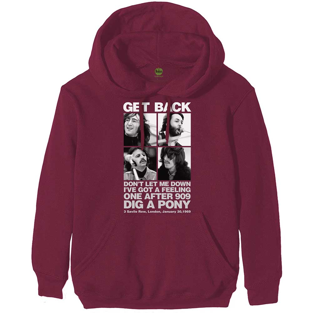Mikina The Beatles - 3 Savile Row, Unisex,Červená,XXL