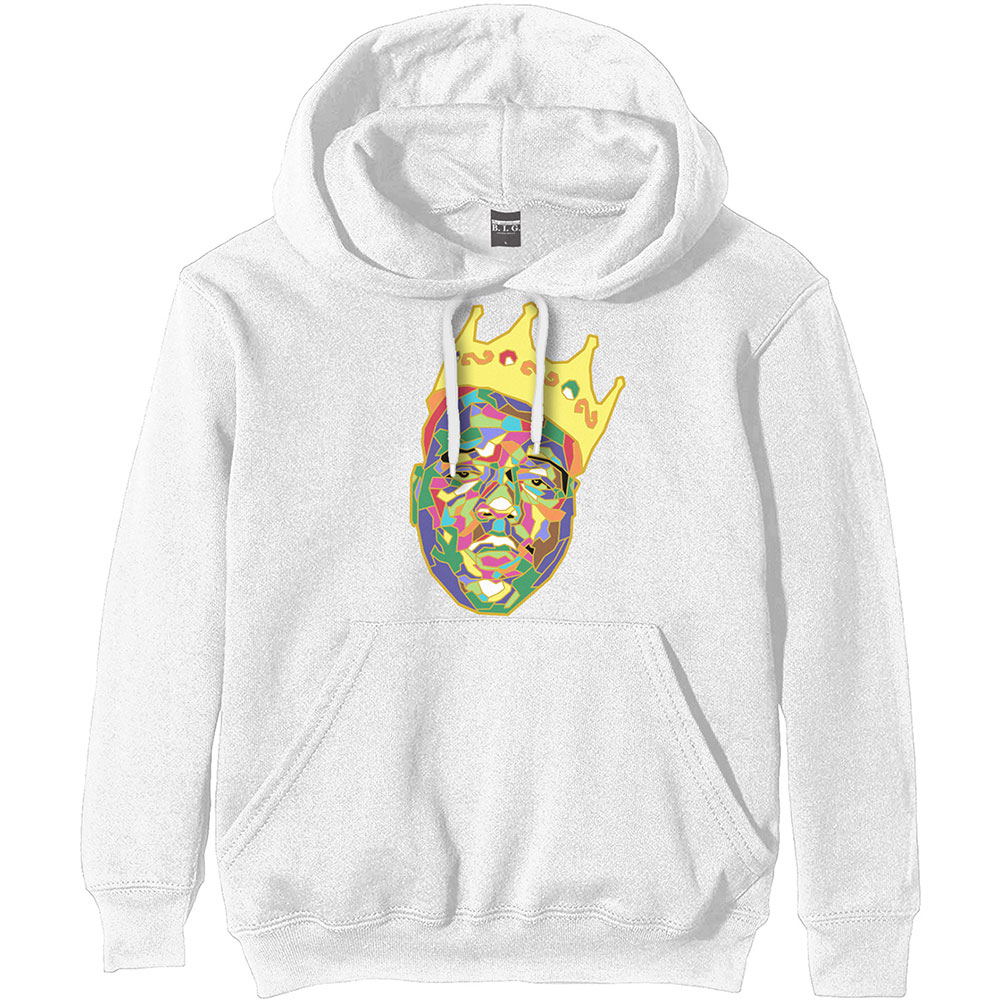 Mikina Biggie Smalls - Crown, Unisex,Biela,3XL