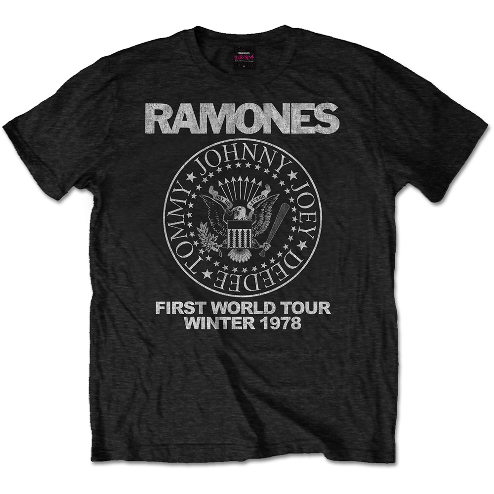 Tričko Ramones - First World Tour 1978, Unisex,Čierna,XXL