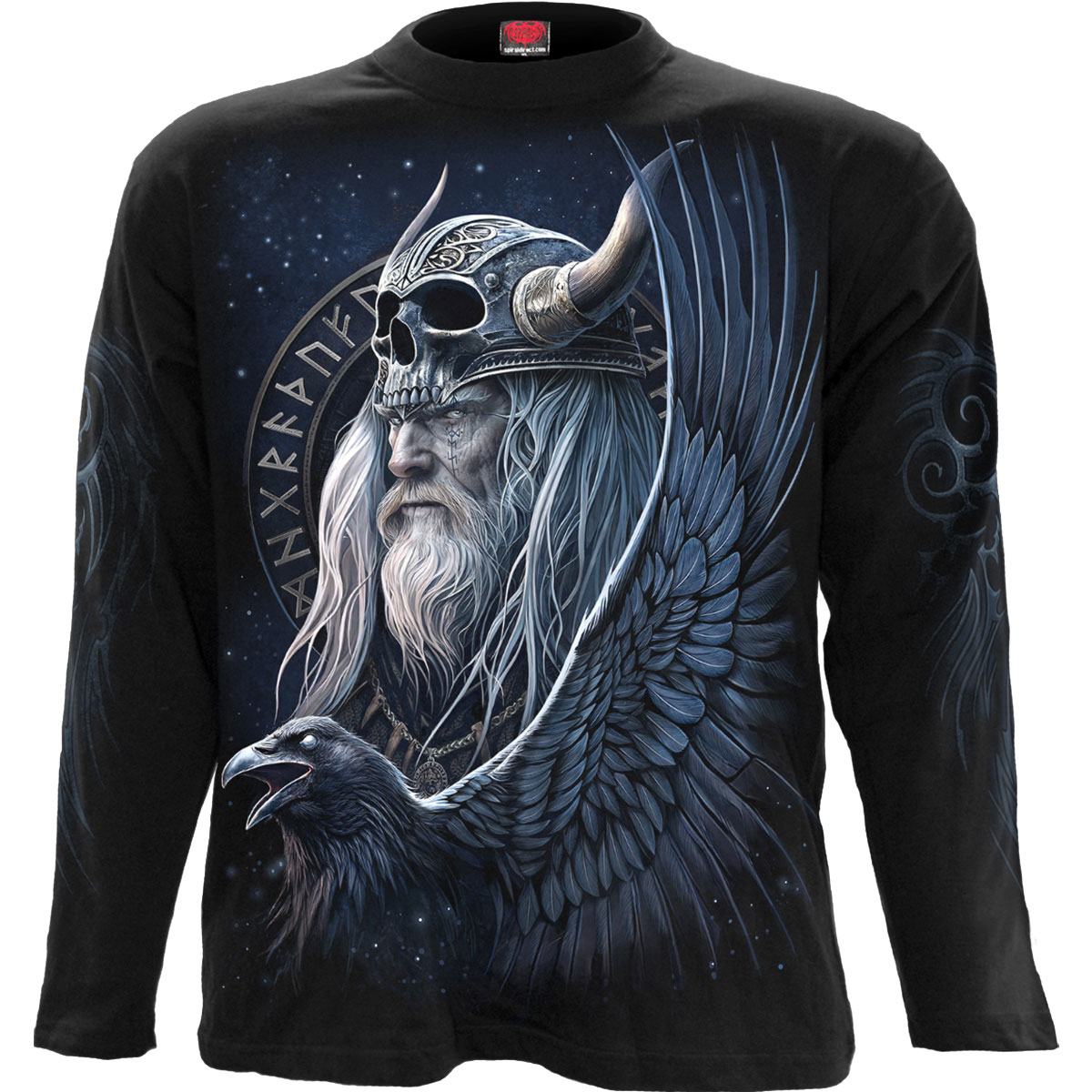 Tričko s dlhým rukávom Spiral Stairs - Odin's Warrior, Unisex,Čierna,M