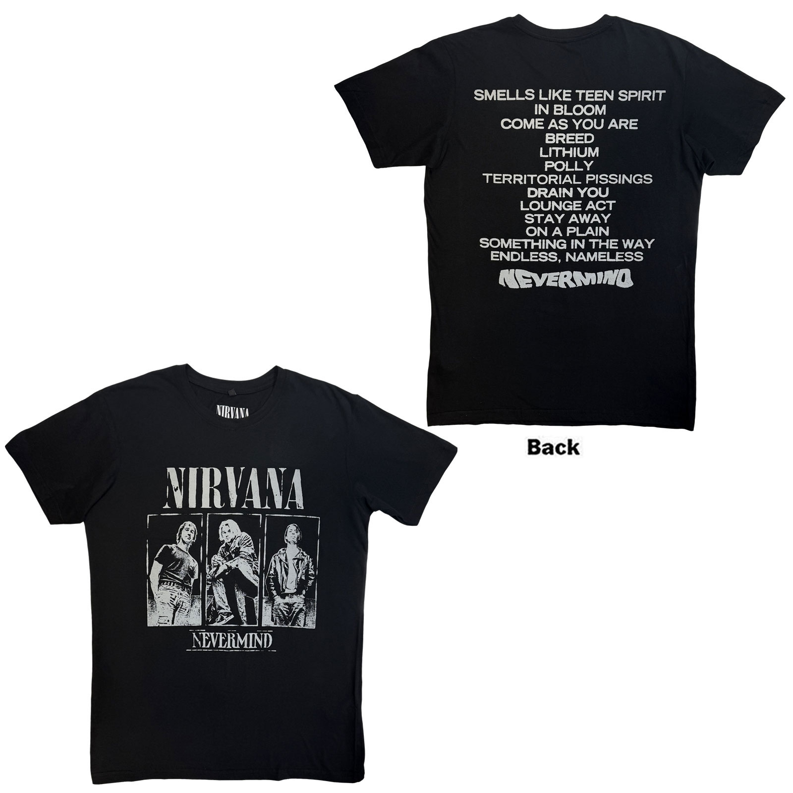 Tričko Nirvana - Nevermind Tracklist, Unisex,Čierna,XXL
