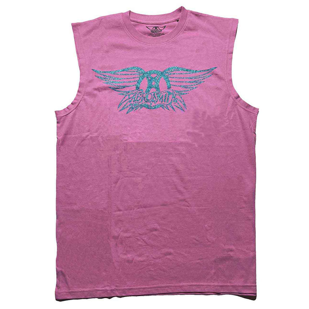 Tielko Aerosmith - Glitter Print Logo, Unisex,Ružová,XXL