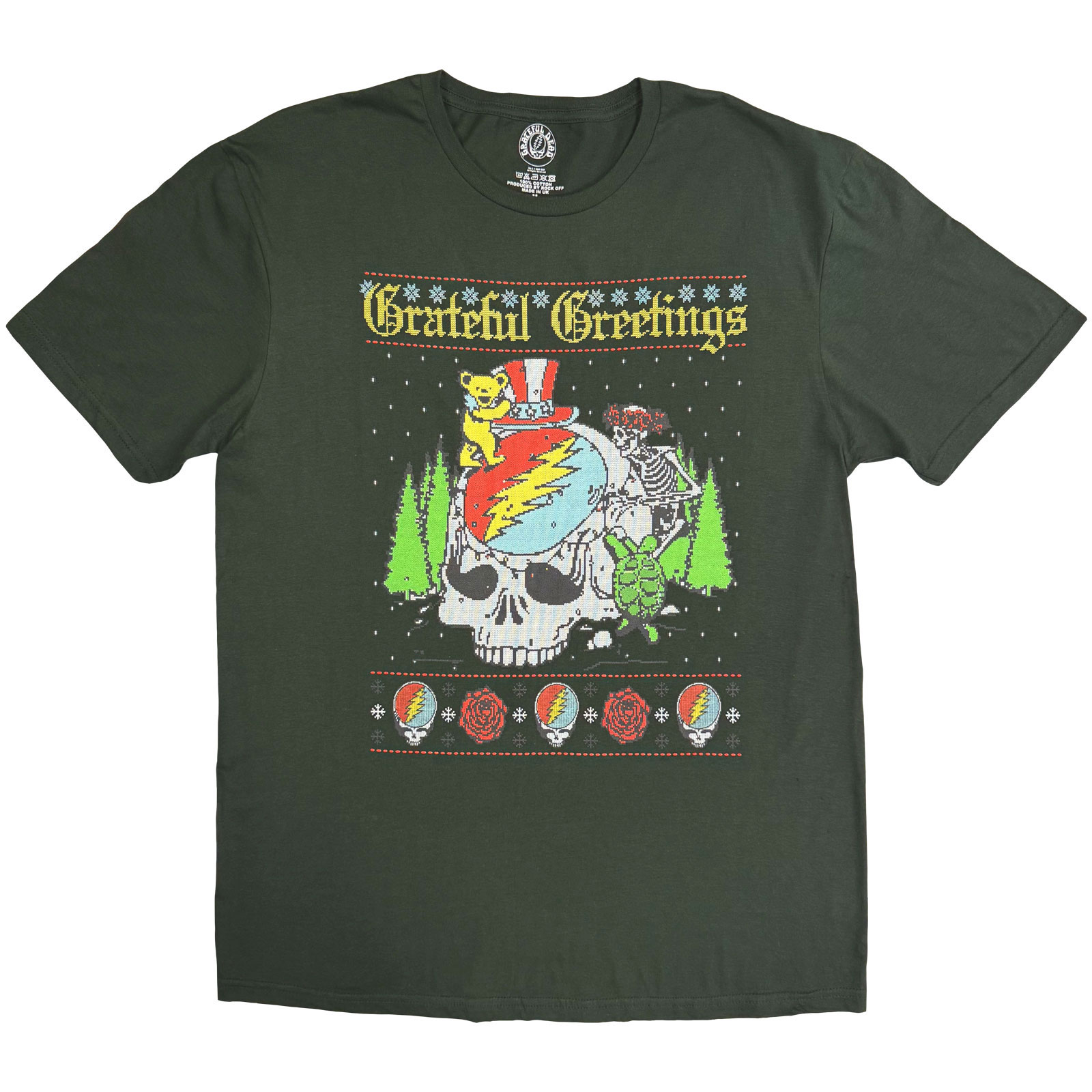 Tričko Grateful Dead - Grateful Greetings, Unisex,Zelená,XXL