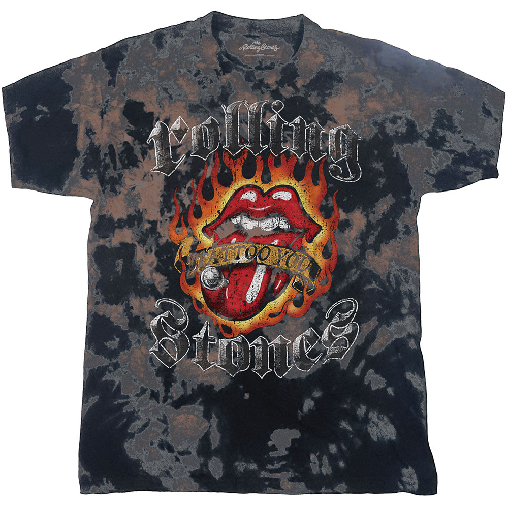 Tričko The Rolling Stones - Tattoo Flames, Unisex,Šedá,XXL
