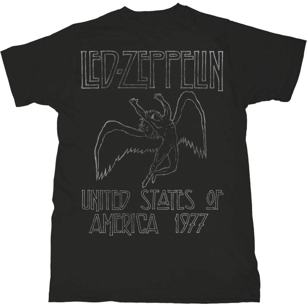 Tričko Led Zeppelin - USA '77., Unisex,Čierna,XXL