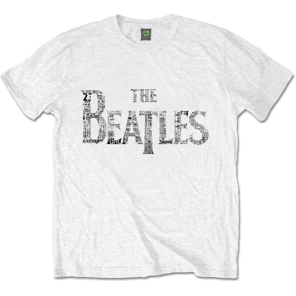Tričko The Beatles - Drop T Tickets, Unisex,Biela,XXL