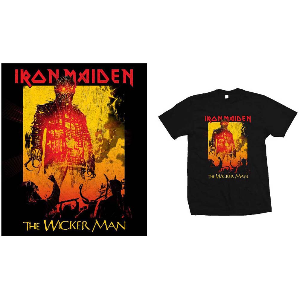 Tričko Iron Maiden - The Wicker Man Fire, Unisex,Čierna,XXL