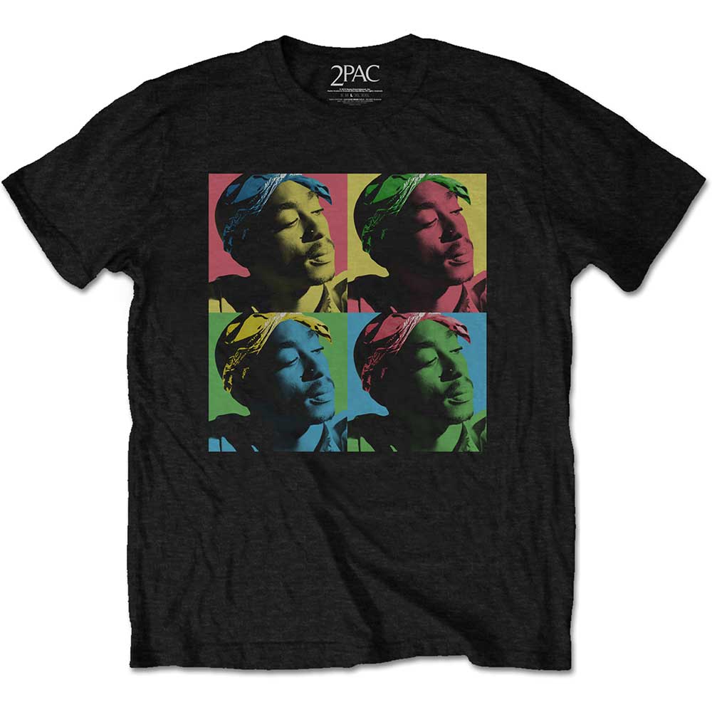 Tričko 2Pac - Pop Art, Unisex,Čierna,XXL
