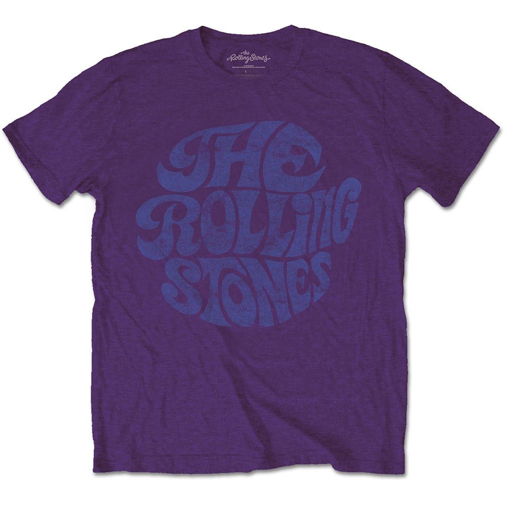 Tričko The Rolling Stones - Vintage 70s Logo, Unisex,Fialová,XXL