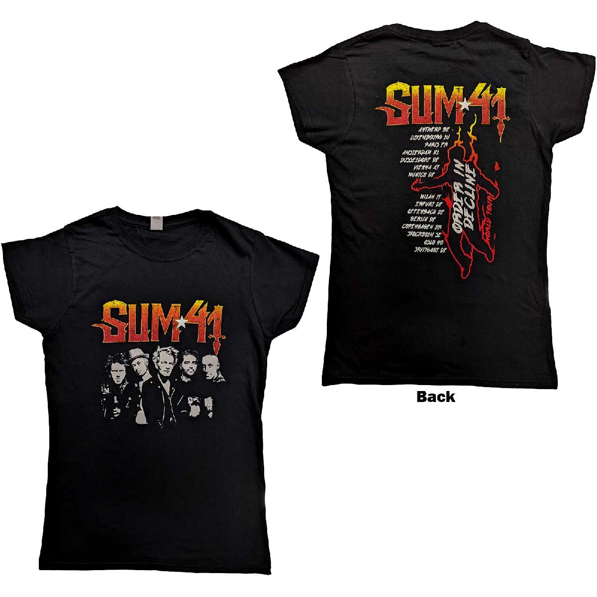 Tričko Sum 41 - Order In Decline Tour 2020 Band Photo, Žena,Čierna,Univerzálna