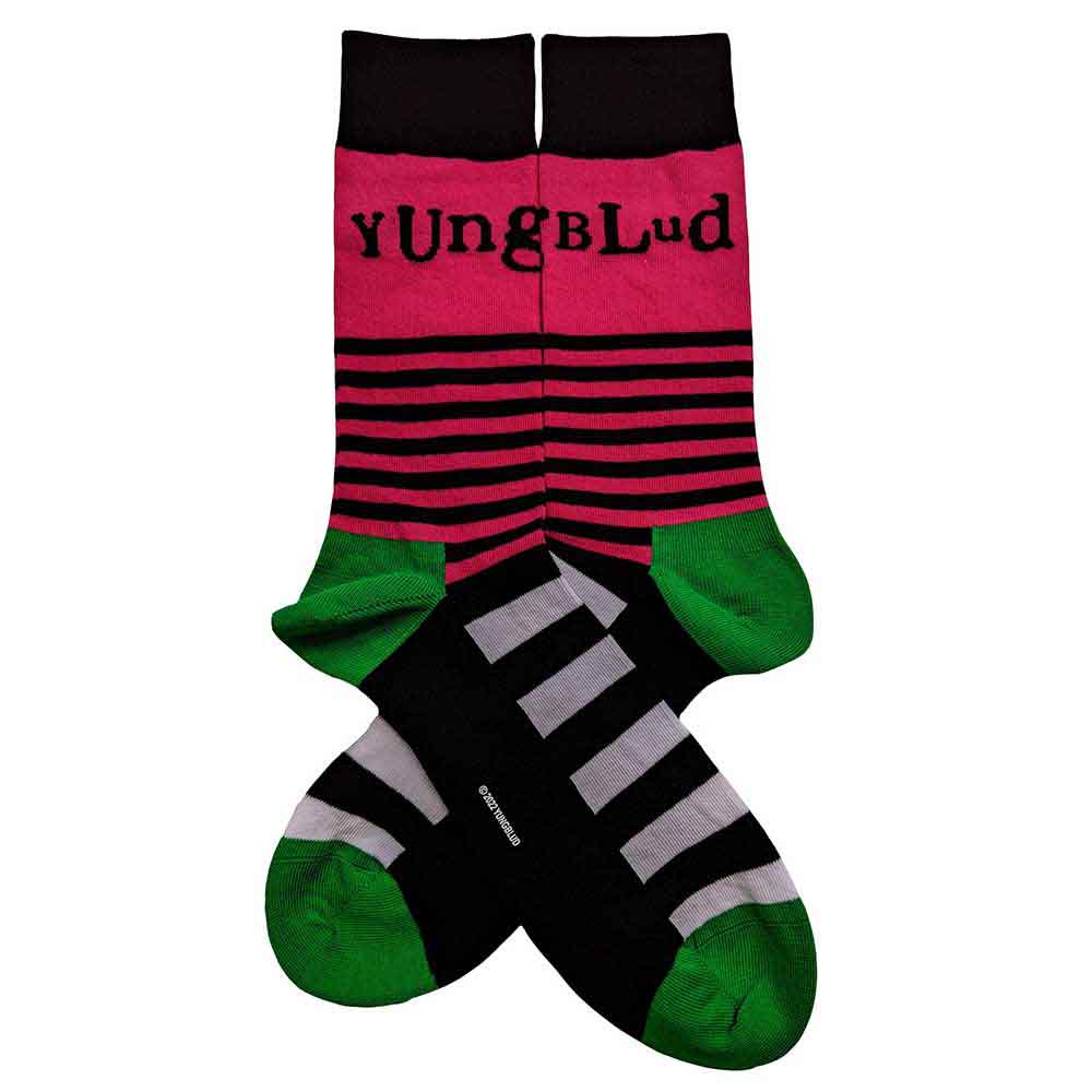 Ponožky Yungblud - Unisex Ankle Socks: Logo & Stripes (Black) (UK Size 7 - 11), Unisex,Čierna,Univerzálna
