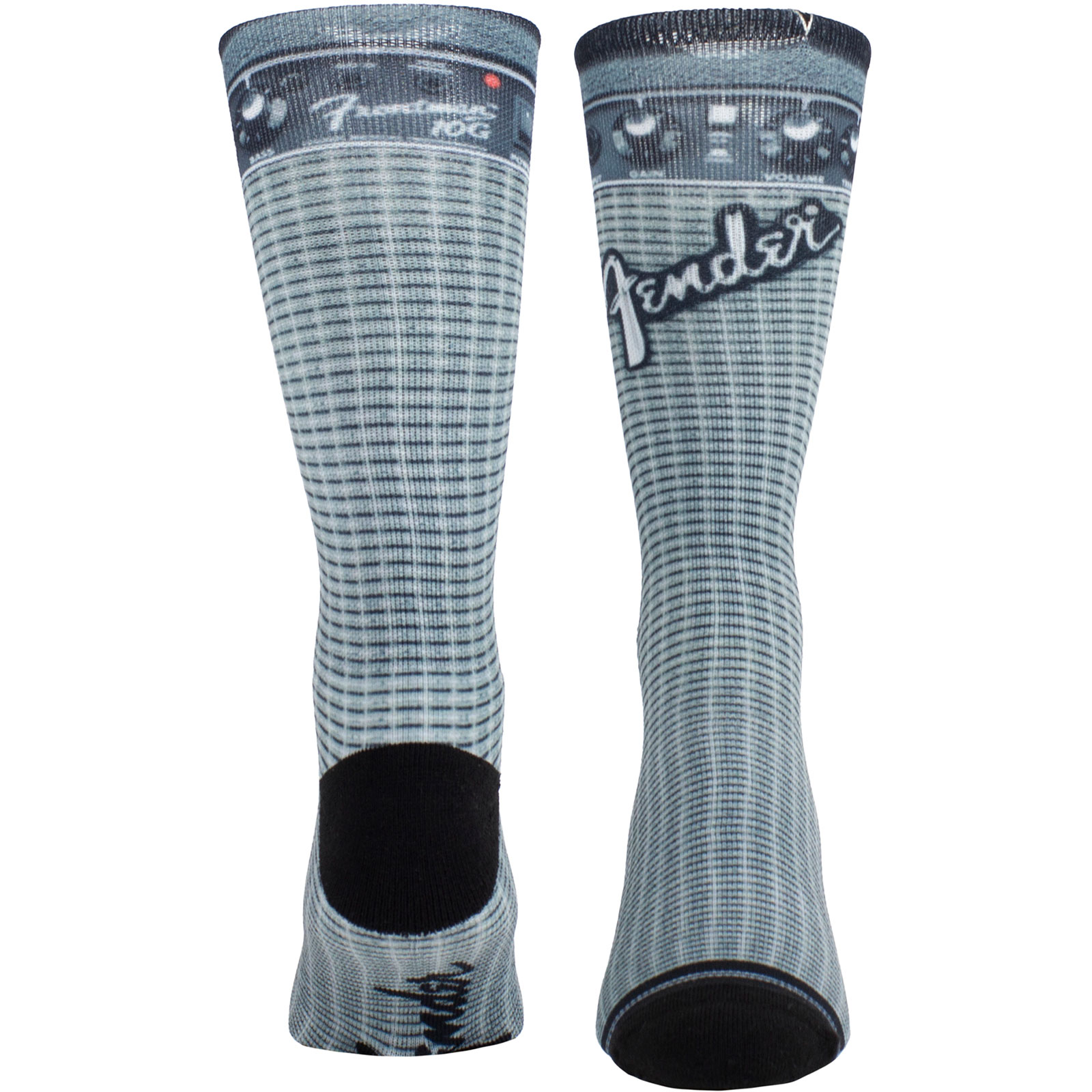 Ponožky Fender - Unisex Crew Socks: Amplifier Sublimation (Black)  (UK Size 6.5 - 11), Unisex,Čierna,Univerzálna
