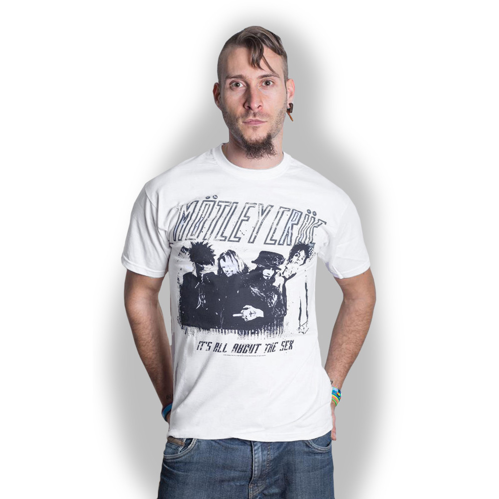 Tričko Motley Crue - Stencil, Unisex,Biela,XXL