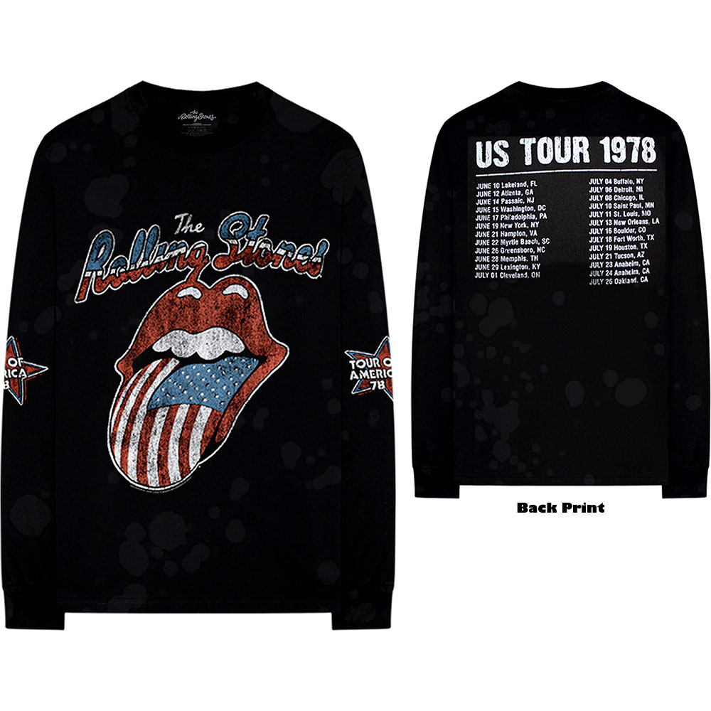 Tričko s dlhým rukávom The Rolling Stones - US Tour '78, Unisex,Čierna,XXL