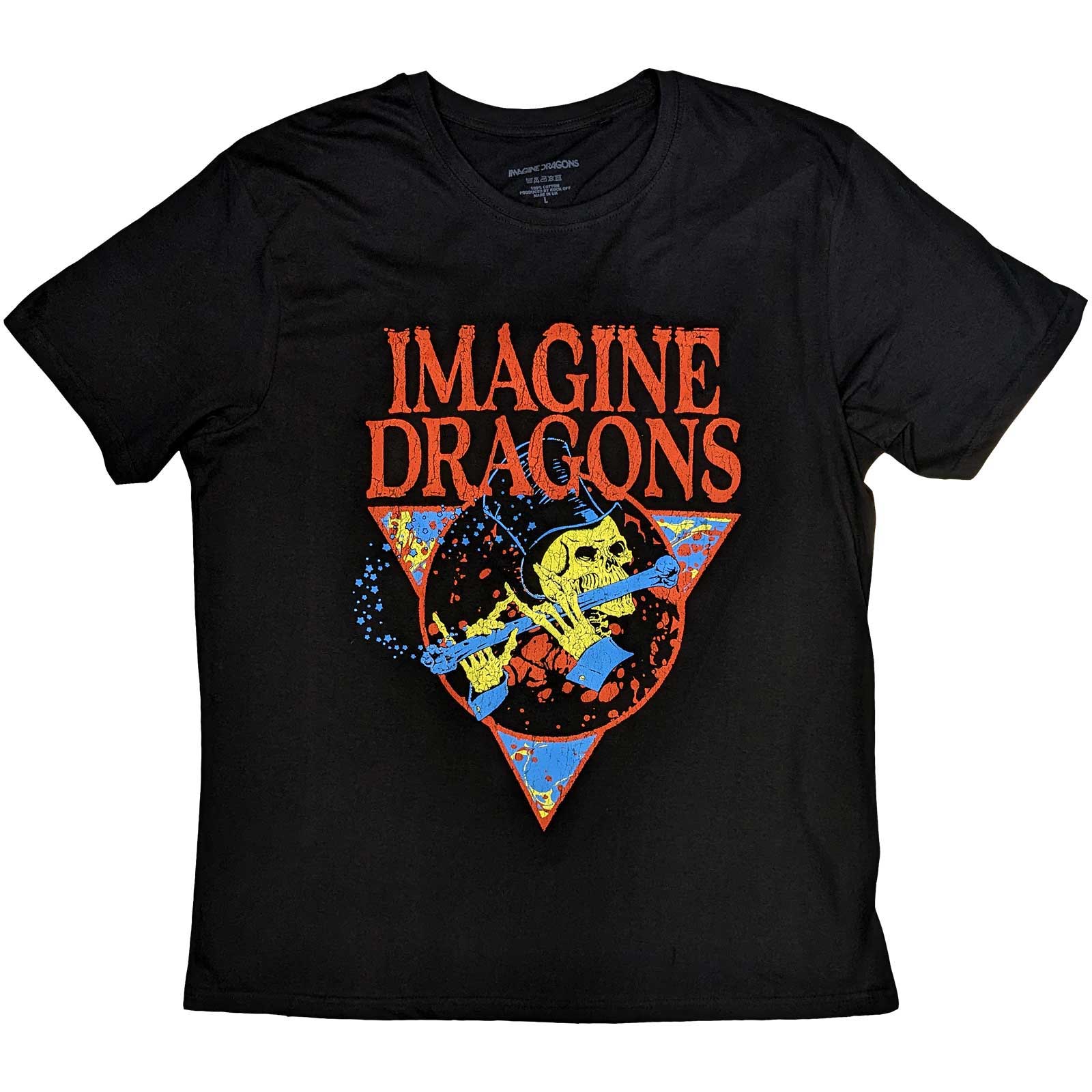 Tričko Imagine Dragons - Skeleton Flute, Unisex,Čierna,XXL