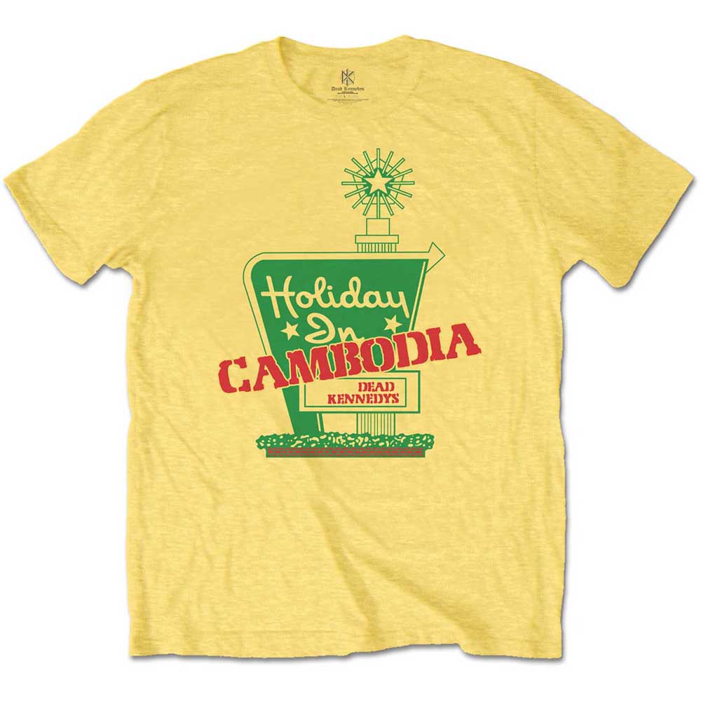 Tričko Dead Kennedys - Holiday in Cambodia, Muž,Žltá,XXL