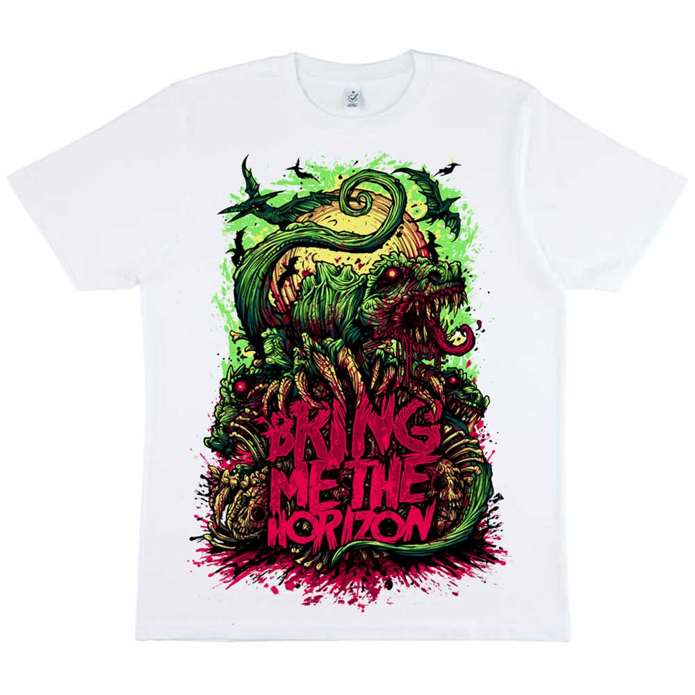 Tričko Bring me the horizon - Dinosaur, Unisex,Biela,XXL