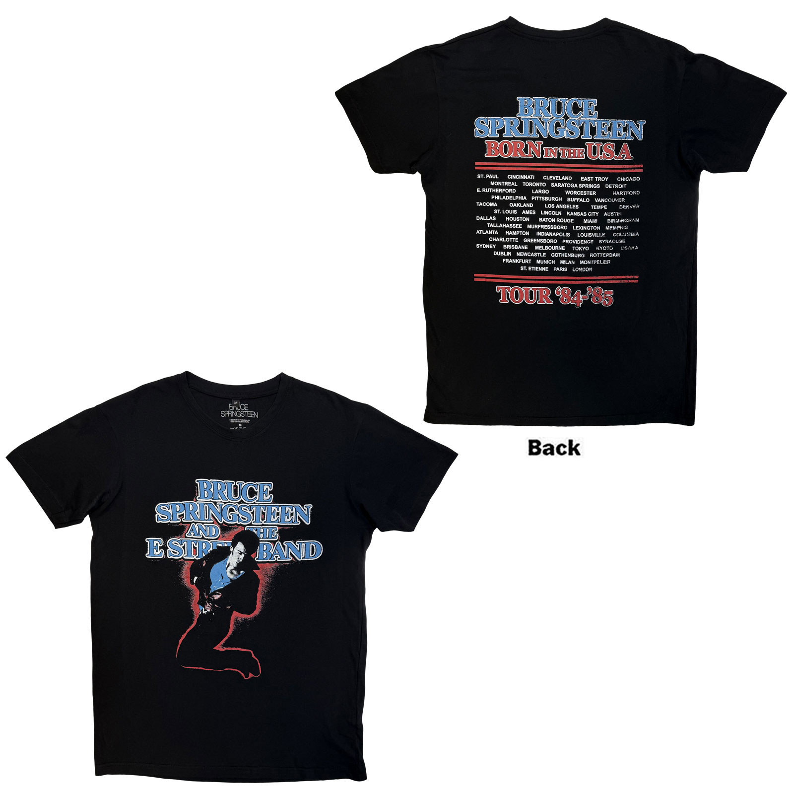 Tričko Bruce Springsteen - E Street Tour '84-'85, Unisex,Čierna,XXL