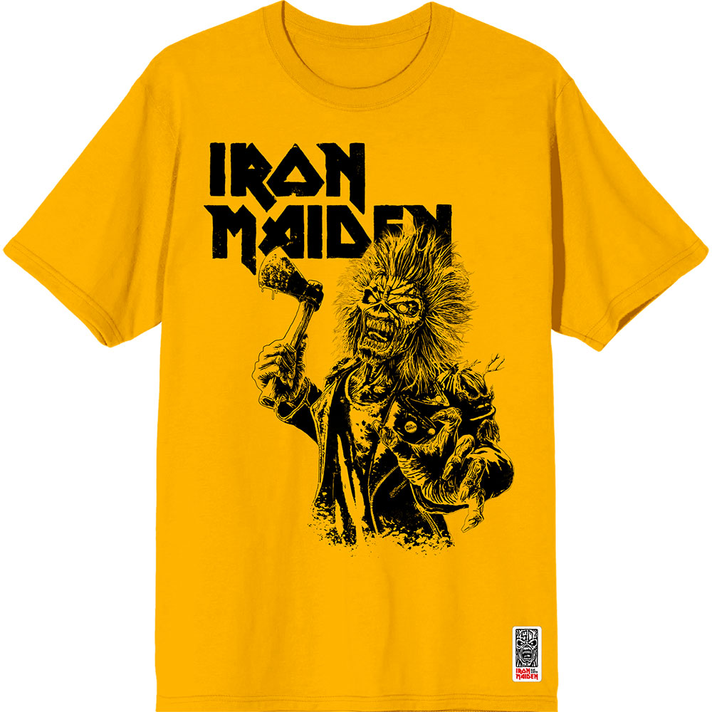 Tričko Iron Maiden - Est. 1975 Eddie Axe Graphic, Unisex,Žltá,M