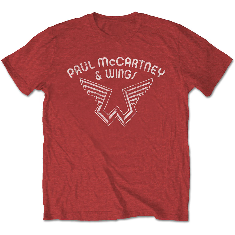 Tričko Paul McCartney - Wings Logo, Unisex,Červená,M