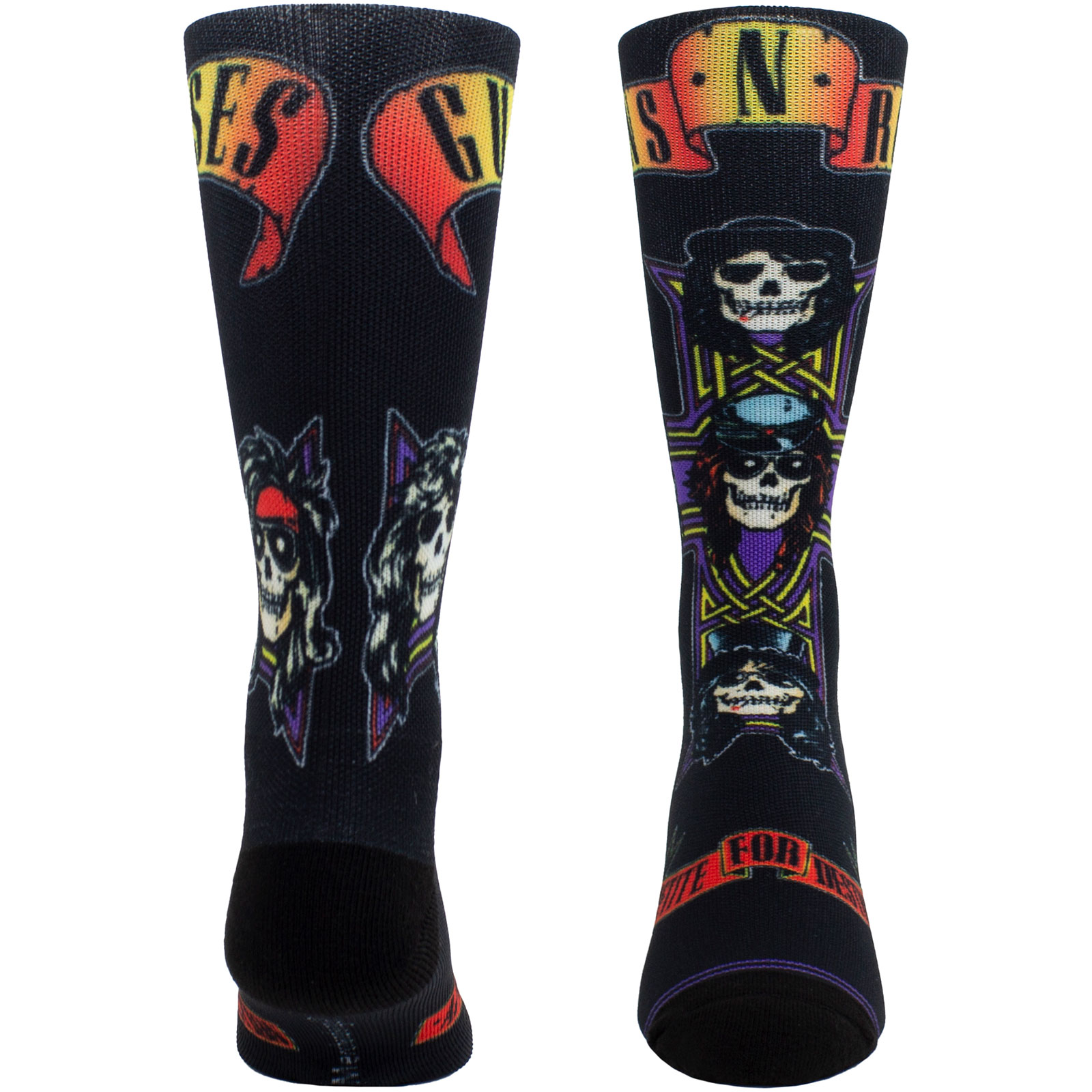 Ponožky Guns N’ Roses - Unisex Crew Socks: Appetite For Destruction Sublimation (Black)  (UK Size 6.5 - 11), Unisex,Čierna,Univerzálna