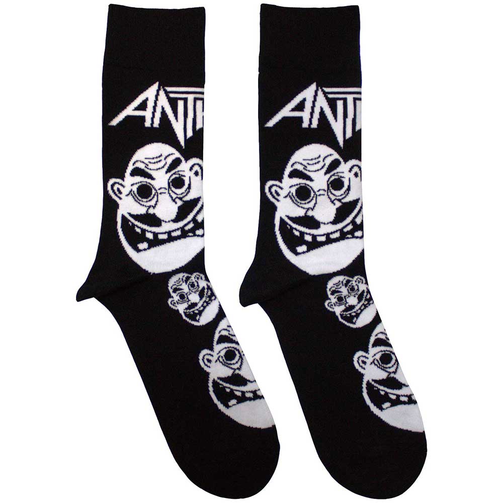 Ponožky Anthrax - Faces Pattern B&W, Unisex,Čierna,UK 7 - 11